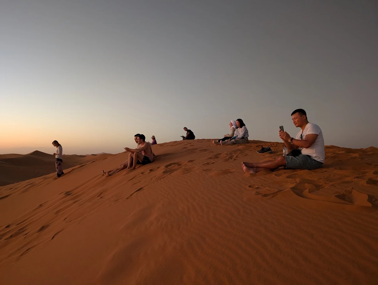 Marrakech tour group in the Sahara Desert