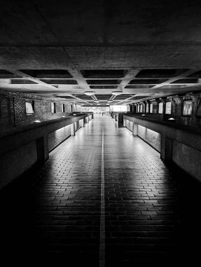 Walkway in Barbican Centre, London